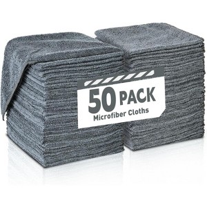 50-Pack Microfiber Cleaning Cloths, Bulk Microfiber Towels for Cars and Home, Assorted Colors 12x12 Inches - 1 of 4