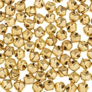 John Bead 100 Pieces 8mm Gold Craft Jingle Bells for Christmas Holiday Home Decorations Party Favors Supplies - 1 of 4