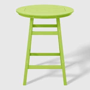 WestinTrends Malibu 35" All Weather HDPE Outdoor Patio Round Counter Height Bistro Table With Umbrella Hole - 1 of 4
