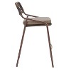 Rio Barstool – 40" H Outdoor Brown Powder-Coated Steel & Rattan By Zuo Modern (Set of 2) - 3 of 4
