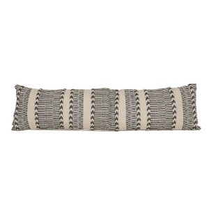12" x 46" Jadon Hand Braided Extra Long Geometric Pattern Indoor/Outdoor Gray Accent Lumbar Throw Pillow - 1 of 4