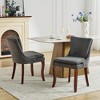 Grungis Chenille Kitchen Chairs Set of 2,Upholstered Dining Chairs with Mid Back and Curved Solid Wood Legs for Dining Room,Living Room,Kitchen - 2 of 4