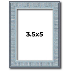PosterPalooza | Photo Size Textured Blue Picture Frame - UV Acrylic, Foam Board Backing, Hanging Hardware - 1 of 4