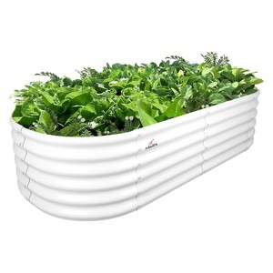 Rbied 6 x 2 x 1.5 ft Galvanized Steel Oval Outdoor Raised Garden Beds Anti-Rust Metal Planter Box for Garden - 1 of 4