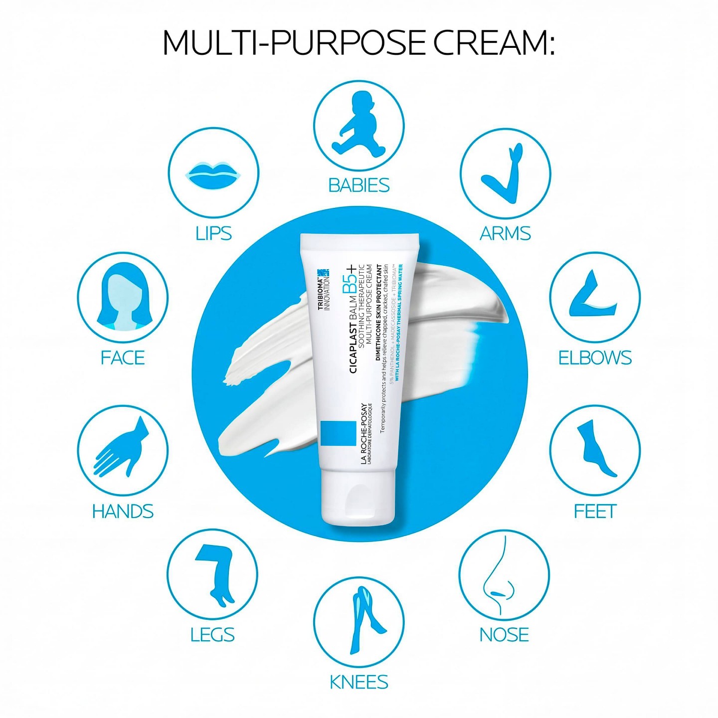 Успокаивающий бальзам La Roche Posay Cicaplast с витамином B5, дорожный формат, 1.35 oz, цвет: Кремовый — фото 6