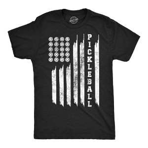 Mens Funny T Shirts Pickleball American Flag Sarcastic Fourth Of July Graphic Novelty Tee for Men - Crazy Dog Men's T Shirt For Fourth Of July - 1 of 4