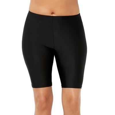 Swimsuits for All Women's Plus Size Chlorine Resistant Long Bike Short Swim Bottom