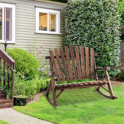 Maggift Patio Accent Chairs, Rocking Chair, Rocker High Back Garden Seat For Indoor Outdoor, Brown, 45"*37.75"*38.5"