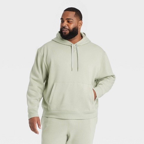 Men s Big Cotton Fleece Hooded Sweatshirt All In Motion Light Green 3xl Target