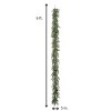 Sullivans Artificial 12.5"H Leaves and Berry Wreath and 6'L Arborvitae Garland Set, Green - 3 of 4