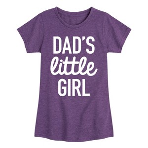 Girls' - Instant Message - Dad Set Little Girl Fitted Short Sleeve Graphic T-Shirt - 1 of 4