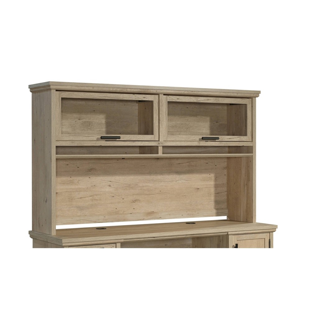 Photos - Other Furniture Sauder 72" Mason Peak Desk Hutch Prime Oak - : Office Storage, Safety-Tempered Glass Doors 