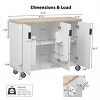 51"W Fluted Kitchen Island With Doors And Wheels,Kitchen Island Cart With Drop Leaf And Towel Rack,Kitchen Island With Storage -Maison Boucle - 4 of 4