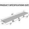 72x12x1.6 Inch Concession Window Shelf Stainless Steel Foldable Food Truck Shelf - 2 of 4