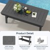 Hyleory Modern HDPE Outdoor Dining Table with Umbrella Hole, Weather-Resistant Patio Table for 4–6 People - 3 of 4