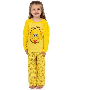 Sesame Street Pajamas Toddler Big Bird Long Sleeve and Pant PJ Set - 1 of 4