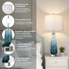 ROTTOGOON 27.5" Glass Table Lamps for Living Room with USB A+C Ports, Dimmable Touch Control Nightstand Lamp, Bedrooms Decor, Green, 2 Pack - 3 of 4