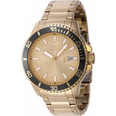 Invicta 46140 Men's Pro Diver Black/Gold Tone Bezel Bracelet Watch