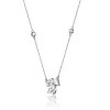 Guili Stunning Sterling Silver Cluster Station Necklace with Brilliant Cubic Zirconia – A Sparkling and Elegant Statement Piece for Any Occasion - 2 of 4