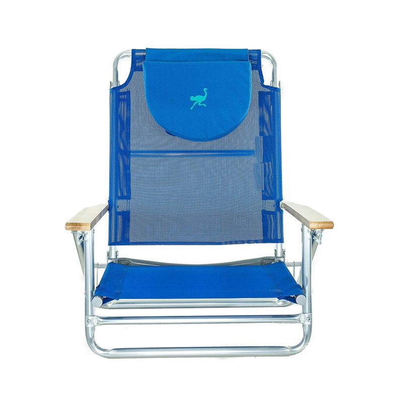 Ostrich South Beach Sand Chair, Beach Reclining Lawn Chair w/Carry Strap, Outdoor Furniture for Pool, Camping, or Backyard, Blue, 6 of 8