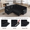 MAYEERTY Spacious L-Shaped Sectional with Sleeper Function - Storage Seats, USB Charging- Living Room Essential - 3 of 4