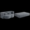 Kumasinova Modern Teddy Fabric Foam-Filled Floor Sofa with 2 Pillows, Convertible Sleeper Sofa Bed, 15" Full Size Folding Mattress for Living Room - 4 of 4