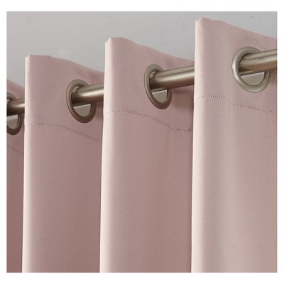 Dusty Pink Polyester Room Darkening Grommet Drapes