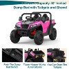 24V 4WD Ride On Dump Truck for Kids, 2-Seater Electric Ride On Car with Remote Control, Motorized Dump Bed, All-Terrain Wheels, Bluetooth Music, LED - 3 of 4