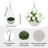 2 Set Artificial Outdoor Geraniums Flowers w/Hanging Basket, 2 Hanging Planters & 12 Pcs Red Geranium Flowers for Christmas Front Porch Garden Patio - 2 of 4