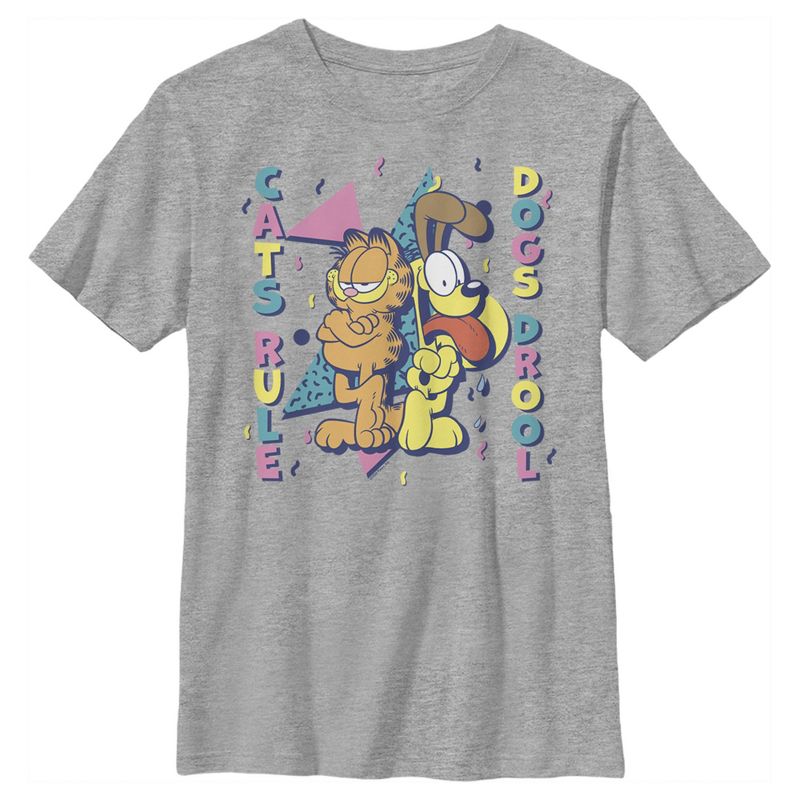 Boy's Garfield Cats Rule Dogs Drool T-Shirt, 1 of 6
