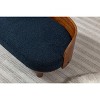 Gulches Scandinavian Style Small and Medium-sized Dogs Pet Sofa with Solid Wood Legs, Curved Walnut Wood Back, Velvet Cushion in Dark Blue - 4 of 4