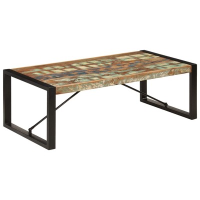 vidaXL Coffee Table Multicolor Solid Reclaimed Wood 47.2 in long Durable