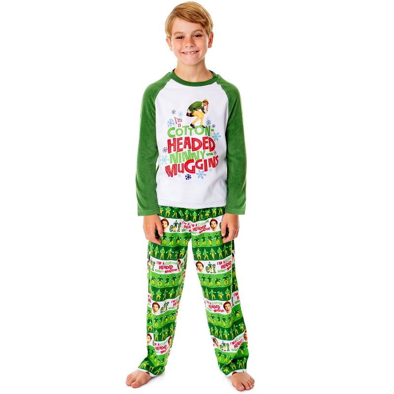 Elf The Movie Boys' Film Cotton-Headed Ninny-Muggins Sleep Pajama Set Multicolored, 1 of 4