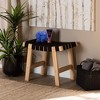 Nahla Rustic Wood Accent Bench Black/Oak Brown - Baxton Studio: Upholstered Farmhouse Style, Polyester, Spot Clean - 3 of 4