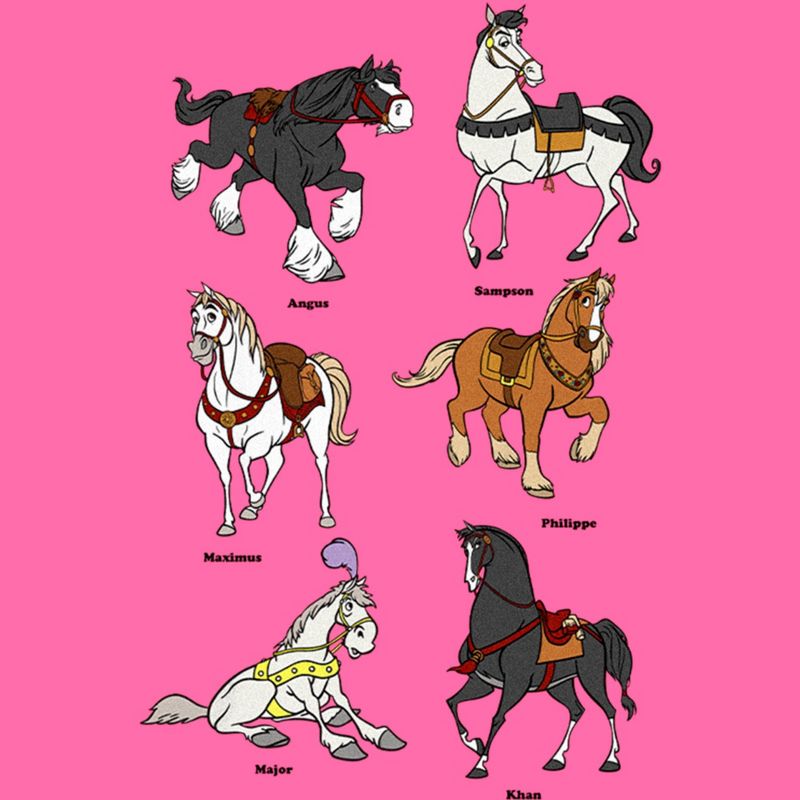 Girl's Disney Horses Diagram Crop T-Shirt, 2 of 4