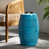 Apollos Modern Lace Cut Iron Side Table,12"Round End Table With Storage,Drum Accent Table-Cuddlewood - 3 of 4