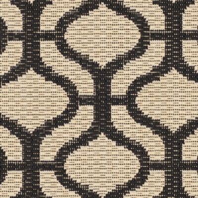 Cream and Black Geometric 8' x 10' Synthetic Rug