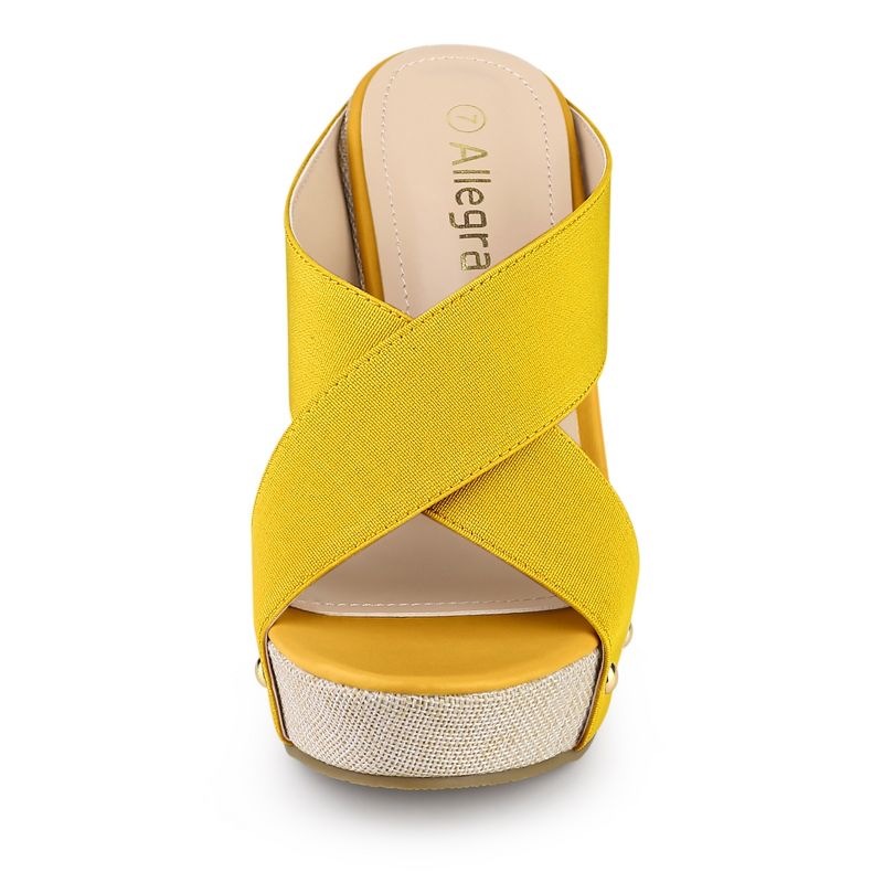 Allegra K Women's Platform Slide Wedge Sandals, 3 of 7