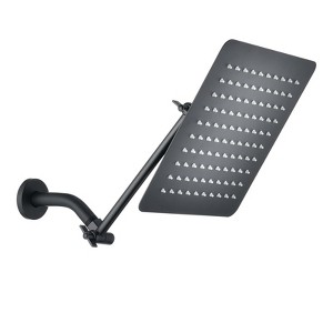 ALEXOUN  10" Square Rainfall & High Pressure Stainless Steel Bath Shower head Matte Black - 1 of 4