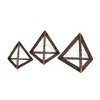 HomeRoots Set of Three Bronze Metal Pyramid Tabletop Sculptures - 3 of 4