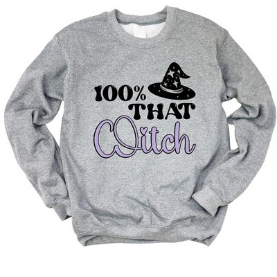 Simply Sage Market Women's Graphic Sweatshirt 100% That Witch Hat