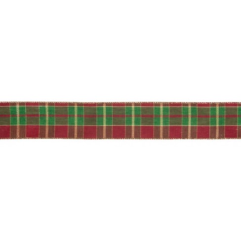 2.5” x 10 Yard Plaid Red & Green Christmas Ribbon