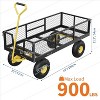 900 LBS Garden Cart with Removable Mesh Sides, Heavy Duty Steel Garden Wagon with Adjustable Handles & 10 in Pneumatic Tires for Lawn Camping Farm - 2 of 4