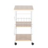 60X40X73cm 3 Layers Movable Microwave Oven Rack with 10 Hooks+4 Wheels+X Reinforcement - 2 of 3