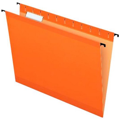 Pendaflex SureHook Polylaminate 1/5 Cut Hanging File Folder, Letter, Orange, pk of 20