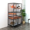 Sandinrayli 4-Tier Wire Cat Cage Pet Enclosure with Removable Wheels, Black - 2 of 4