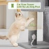 24inch Tall cat Tree with 2 cat condo and Mouse Toy Cozy Small cat Tower with Scratching Post and Board - 4 of 4