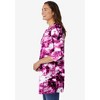 Woman Within Plus Size Three-Quarter Sleeve Notch-Neck Tunic - 4 of 4
