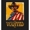 "Wanted" Cowboy With American Flag Adult Crew Neck Long Sleeve Tee - 2 of 2
