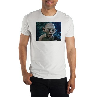 Lord of the Rings Movie Series Gollum Mens White Graphic Tee